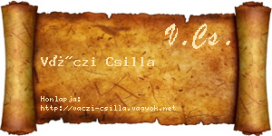Váczi Csilla névjegykártya